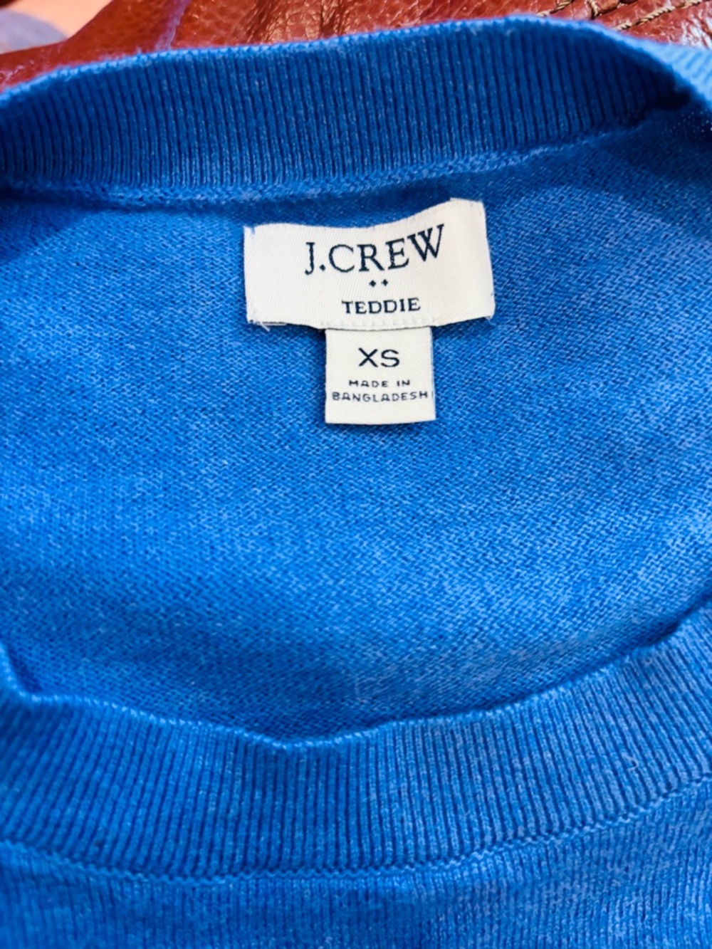 J. Crew Teddie Crewneck Sweater in Bright Blue